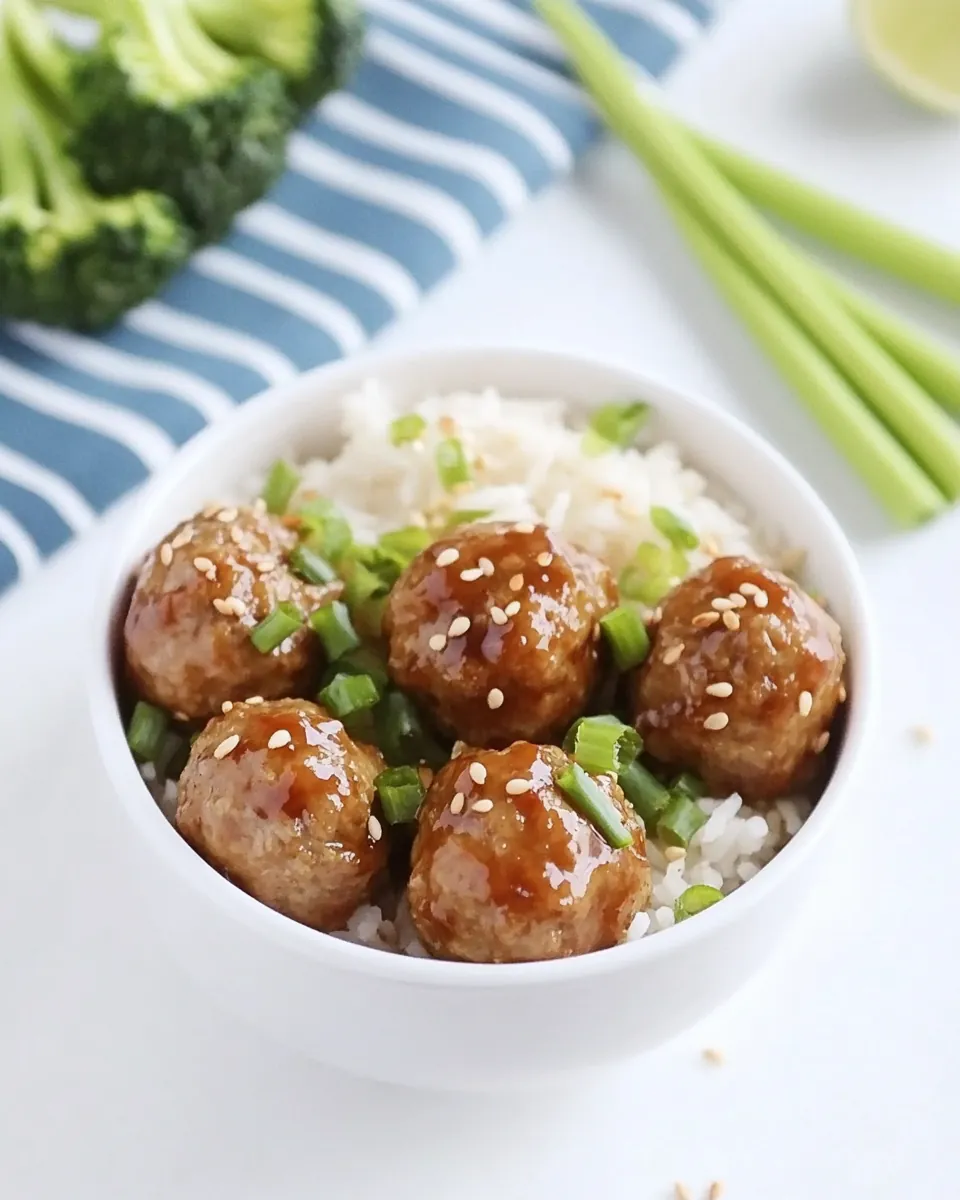 Tiny Teriyaki Meatball Bowls