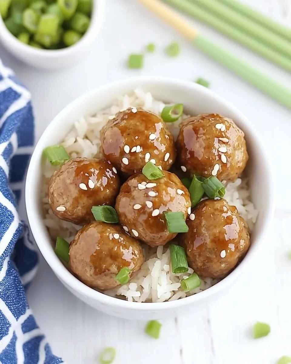 Tiny Teriyaki Meatball Bowls