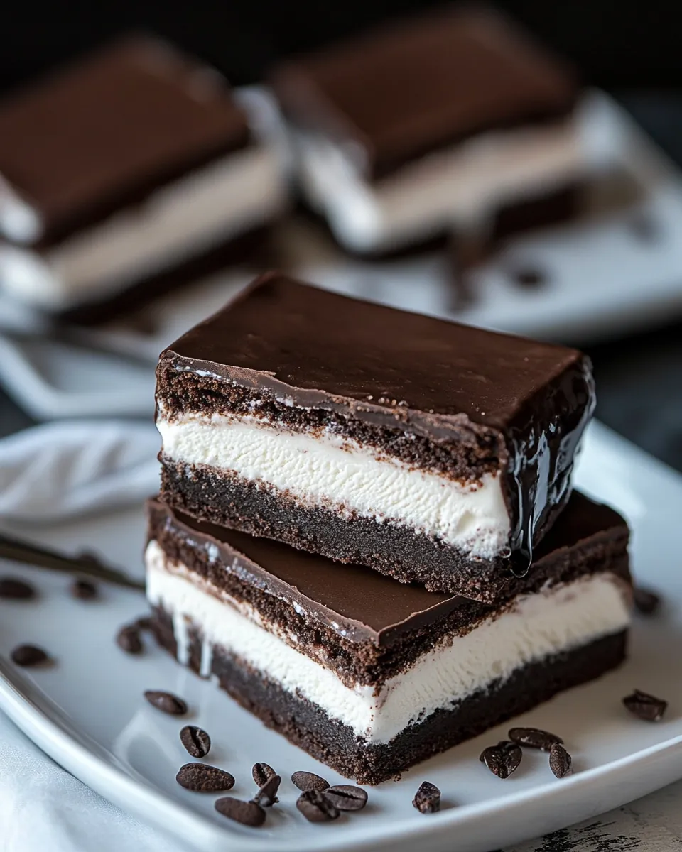 Tiramisu Brownie Ice Cream Sandwich Bars