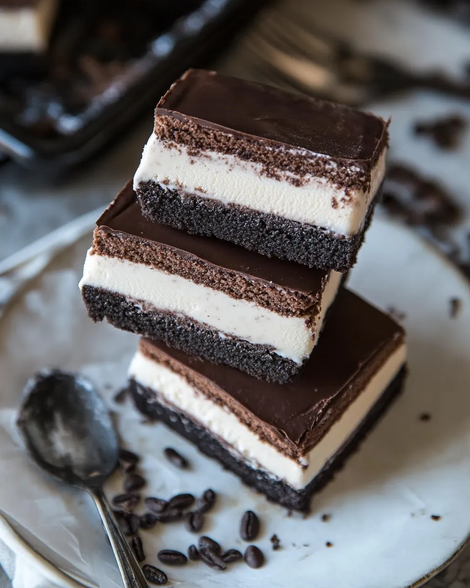 Tiramisu Brownie Ice Cream Sandwich Bars