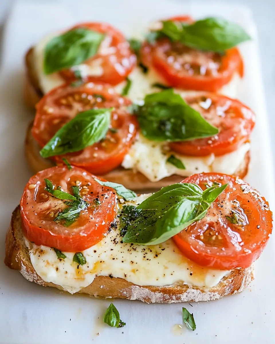Tomato Basil Mozzarella Toasts