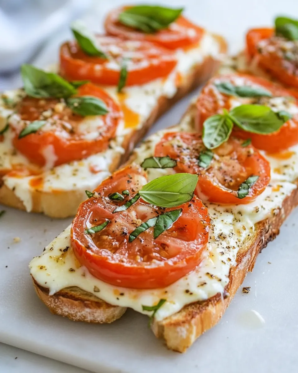 Tomato Basil Mozzarella Toasts