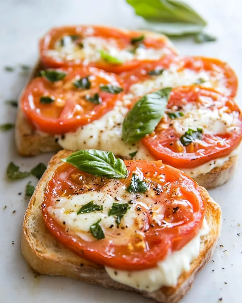Tomato Basil Mozzarella Toasts