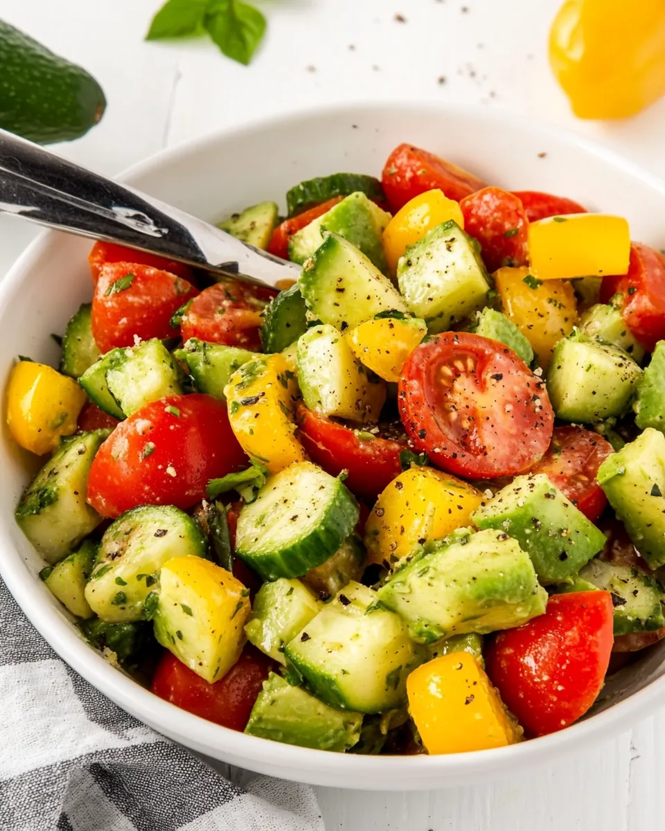 Tomato Cucumber Avocado Salad