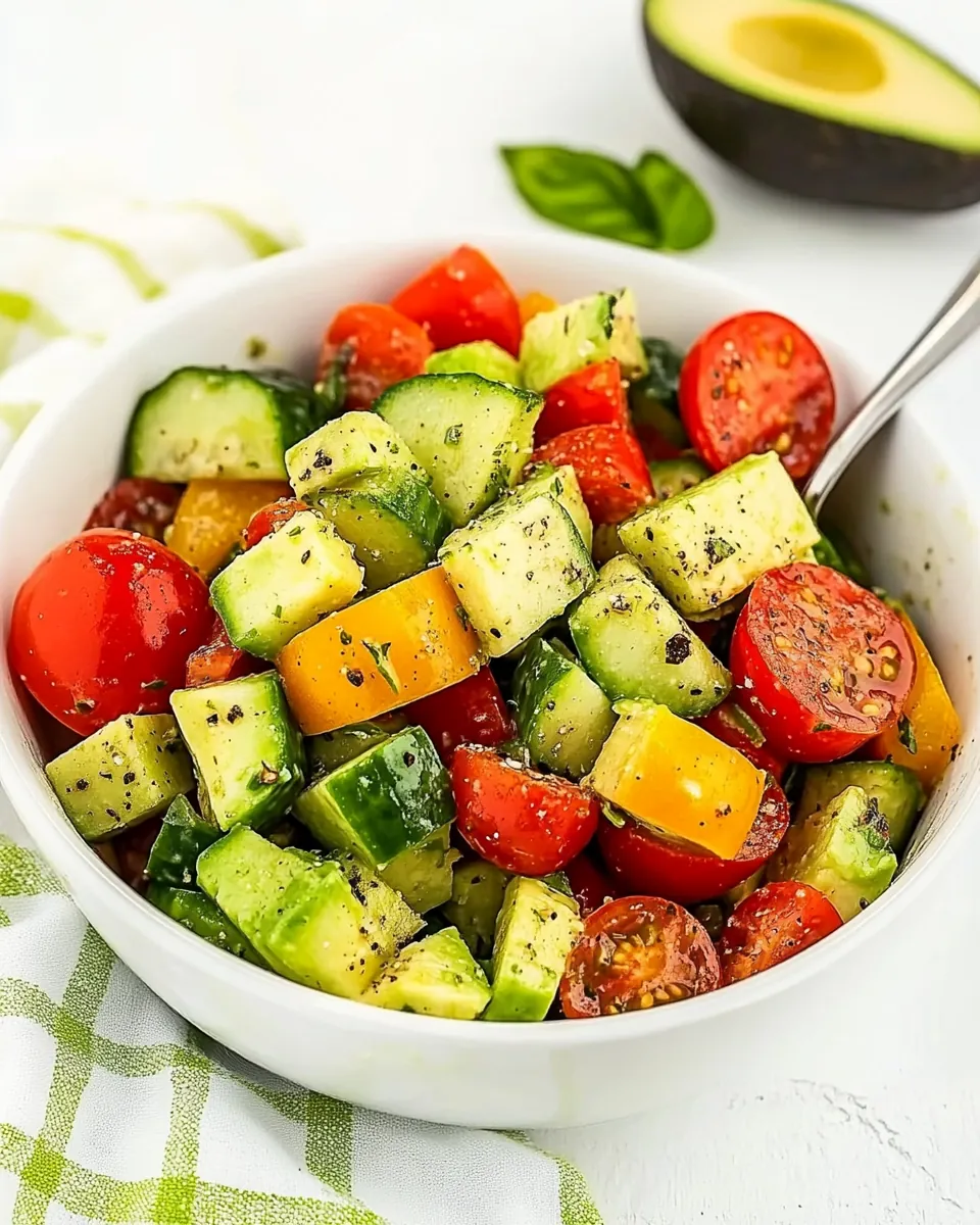 Tomato Cucumber Avocado Salad