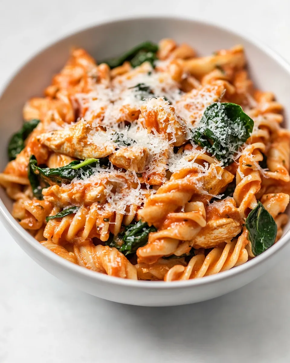 Tomato Spinach Chicken Pasta