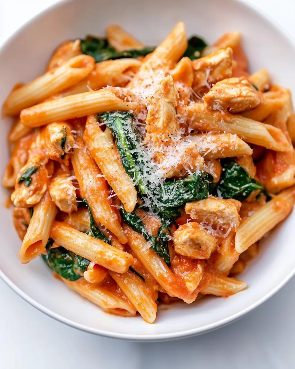 Tomato Spinach Chicken Pasta