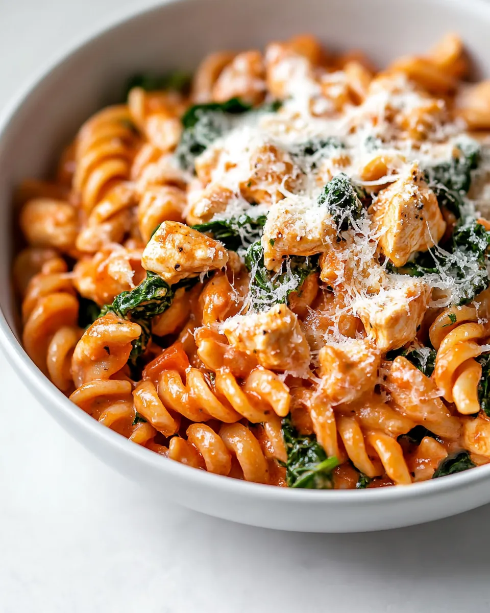Tomato Spinach Chicken Pasta