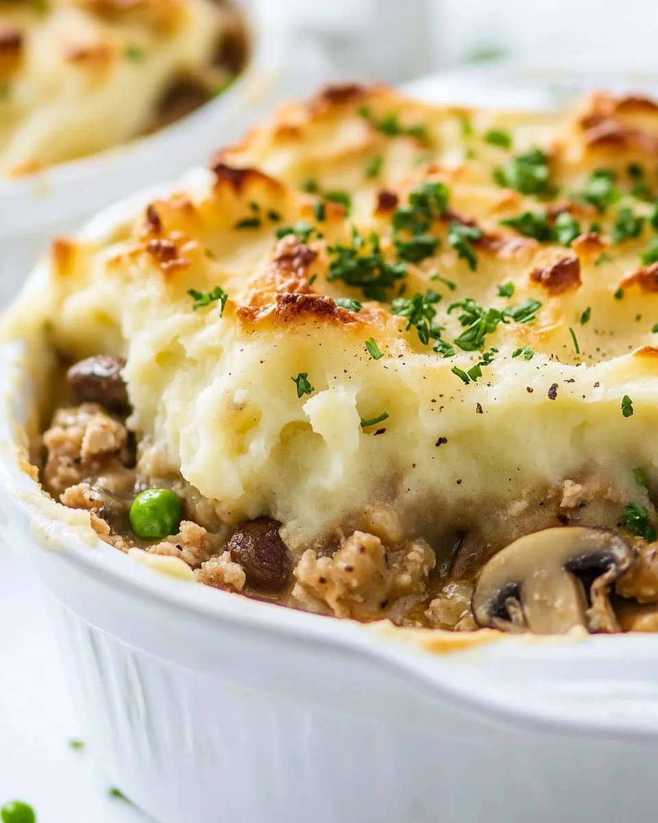 Turkey Mushroom Shepherds Pie