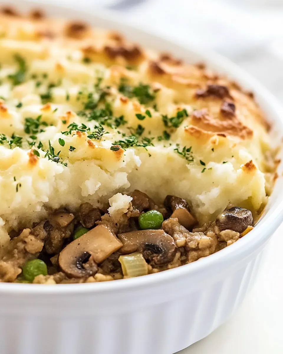 Turkey Mushroom Shepherds Pie