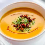 Veggie Cream Soup with Pesto Dried Tomatoes