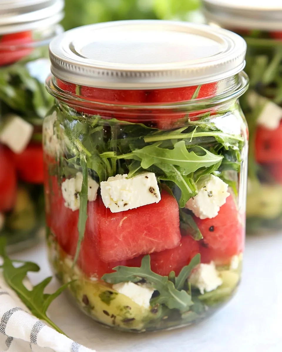 Watermelon Feta Arugula Salad