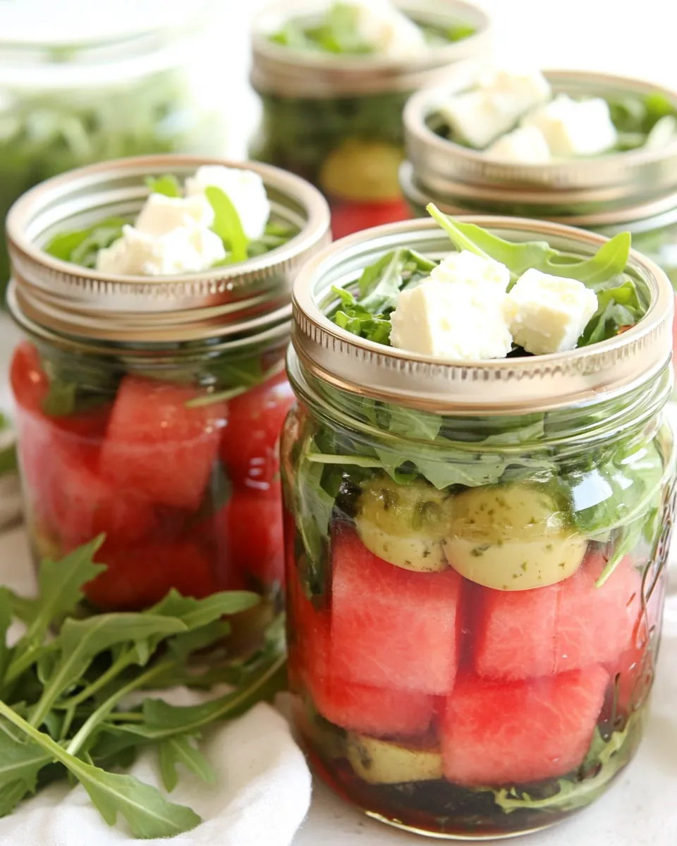 Watermelon Feta Arugula Salad