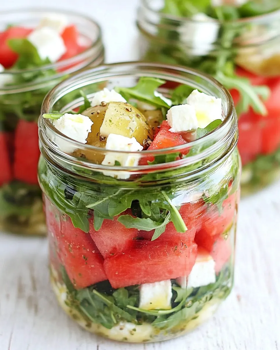 Watermelon Feta Arugula Salad