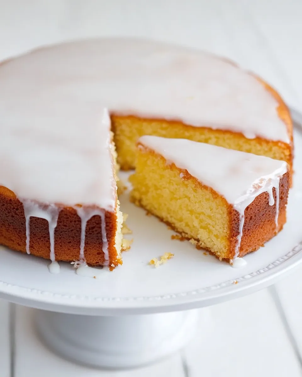 White Chocolate Cake with Lemon Glaze