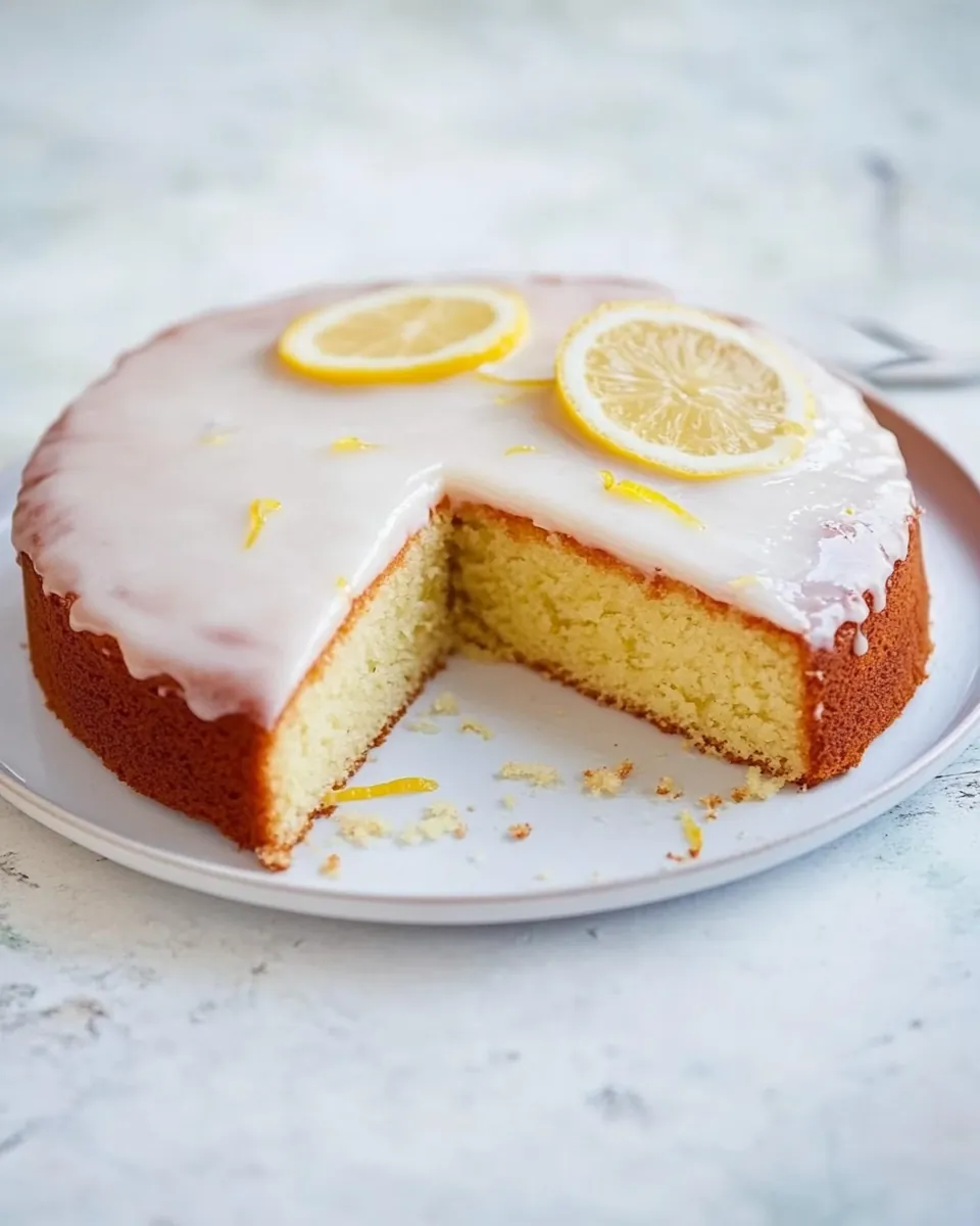 White Chocolate Cake with Lemon Glaze