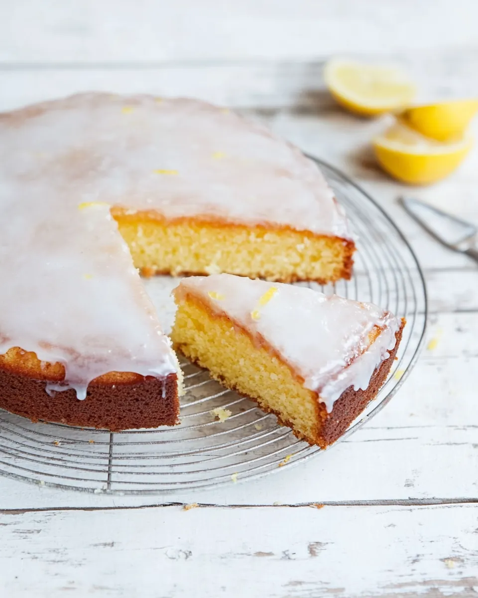 White Chocolate Cake with Lemon Glaze